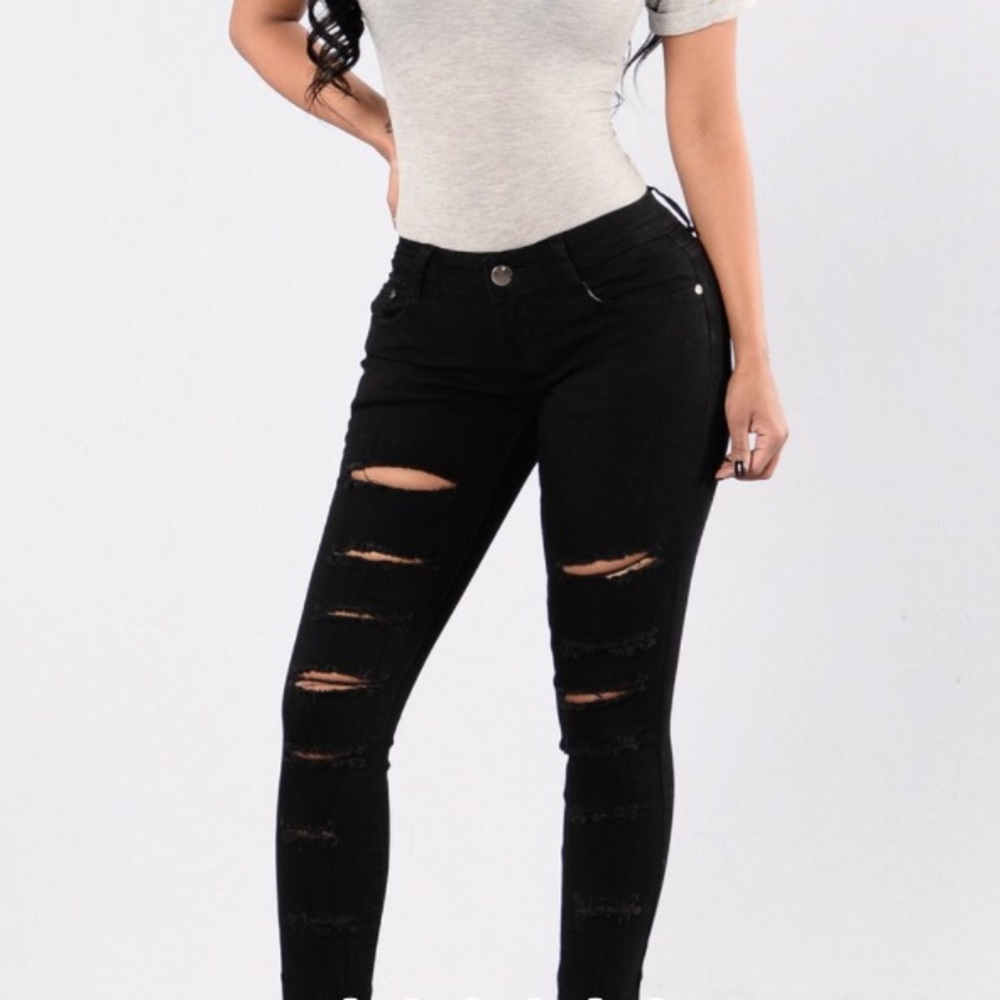 Brand New Distressed Fashion Nova Jeans